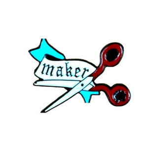 Maker Scissors High Quality Unisex Enamel Pin, NWT